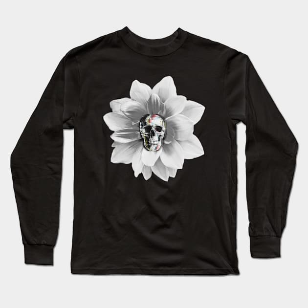 SkullDahlia Long Sleeve T-Shirt by ElleHaigh